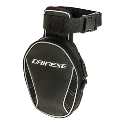 Image of Dainese Leg Bag, Waterproof Motorbike Motorcycle Thigh Pouch with Zip Closure, Bag Adjustable, Unisex, Adult Pouch, Accessories for Man &amp; Woman, Black