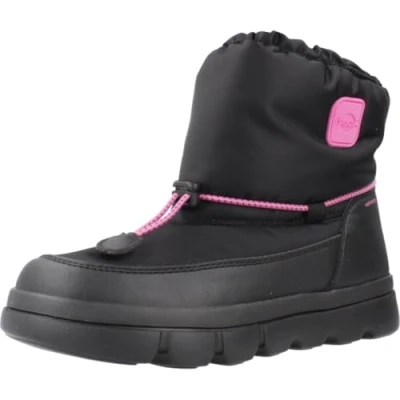 Image of Geox Willaboom GIRL Winter boots for kids, Size: 11K, Black/fuchsia Imitation leather/ textile