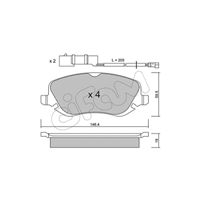 Image of brake Pad Set, disc CIFAM 822 529 0