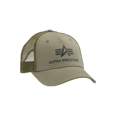 Image of Alpha Industries Basic Trucker Unisex Cap, Size: One Size, Dark green