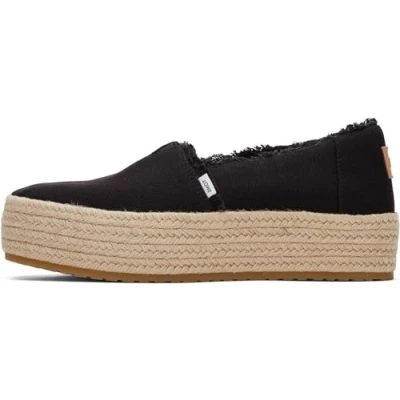 Image of TOMS Valencia Espadrilles, Women&#039;s, Size: 5.5, Black Cotton