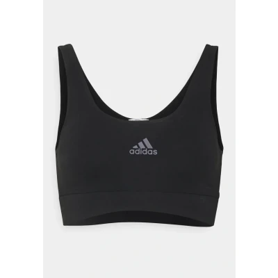 Image of adidas Sportswear Scooped Bralette Removable Cookies Bustier, Women&#039;s, Size: XXL, Black