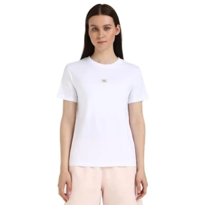 Image of Calvin Klein Jeans Label Regular TEE Basic Tshirt, Women&#039;s, Size: Large, Bright white