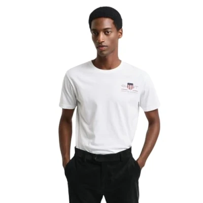 Image of GANT Archive Shield Basic Tshirt, Men&#039;s, Size: XS, White