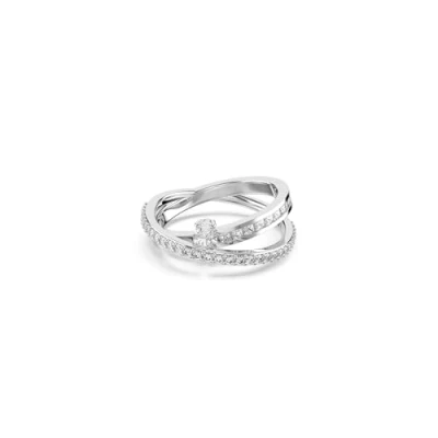 Image of Swarovski Hyperbola ring, Mixed cuts, White, Rhodium plated