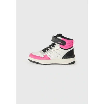 Image of Geox Washiba Hightop trainers for kids, Size: 7.5K, White/fuchsia shoes