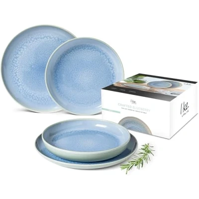 Image of Villeroy &amp; Boch Plate Set Crafted Blueberry turquoise 4 Piece