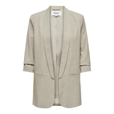 Image of ONLY Onlelly 3/4 LIFE Blazer, Women&#039;s, Size: 8, White pepper melange