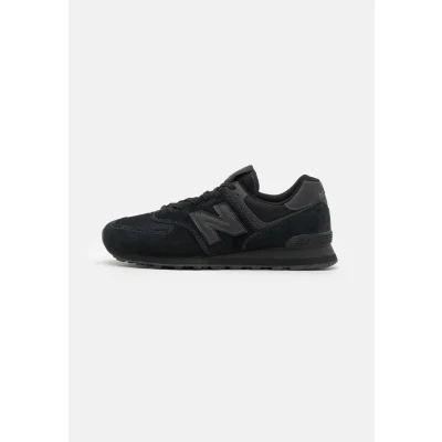Image of New Balance 574 Unisex Trainers, Size: 7, Black Leather and textile