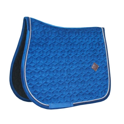 Image of Kentucky Horsewear Basic Velvet Jumping Saddle Pad Navy Horse Riding Equestrian