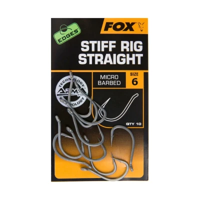 Image of Fox Edges Stiff Rig Straight hooks Size 6 Micro Barbed Carp