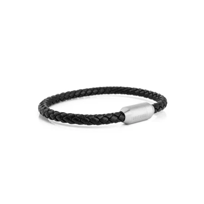 Image of Akitsune Silva Bracelet, Men&#039;s, Size: 7,09&#039;&#039;, Silverblack