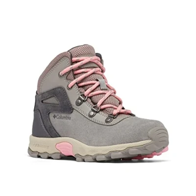 Image of Columbia Newton RIDGE Amped Unisex Hiking shoes for kids, Size: 13K, Stratus, pink orchid Leather and textile