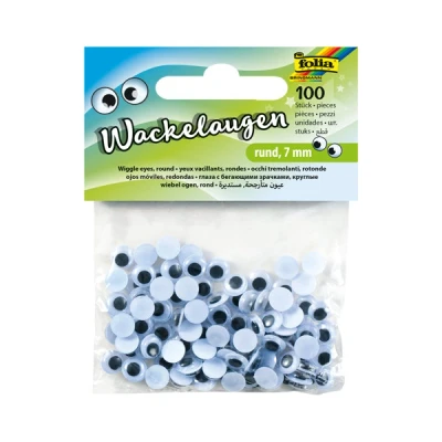 Image of Folia 750007 Wiggle Eyes, 7 mm Set of 100 White