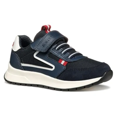 Image of Geox Briezee BOY Trainers for kids, Size: 5, Navy/dark red Leather and textile