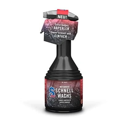 Image of Dr. Wack S100 Motorcycle Quick Wax 500 ml, Premium For Months of Beading Effect, Shine &amp; Paint Protection, All Paints Plastics, High Quality Care, 2440, Black