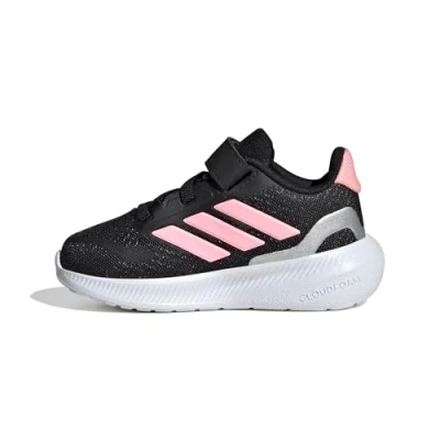 Image of adidas Performance Runfalcon 5 Road running shoes core black pink spark silver metallic for kids, Size: 10.5K Synthetics/textile