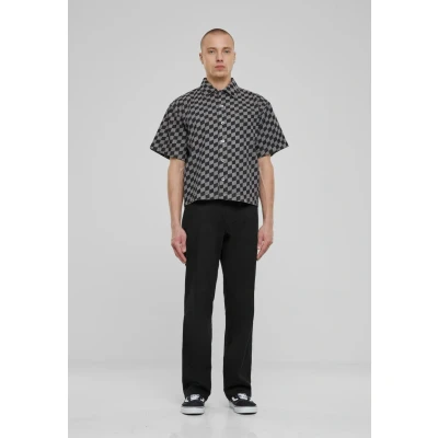 Image of Urban Classics Shirt, Men&#039;s, Size: Small, Blacklasercheck