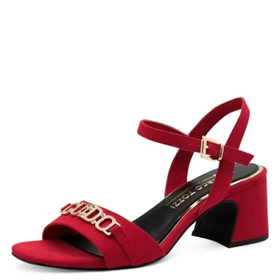 Image of Marco Tozzi Guido Maria Kretschmer Sandals, Women&#039;s, Size: 5, Red Textile