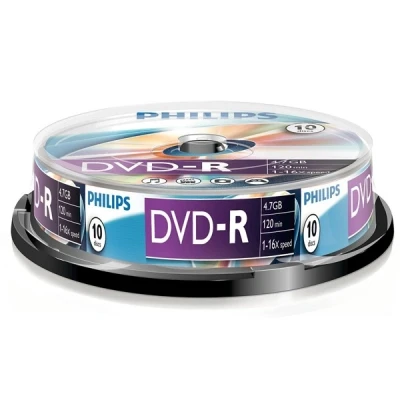 Image of Philips DVD R DM4S6B10F/00 blank DVDs (4.7 GB, R, 120 min, 16x)