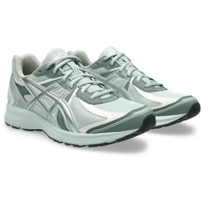 Image of Asics Sportstyle JOG 100 Unisex Trainers, Size: 5, Light green/khaki Imitation leather/ textile