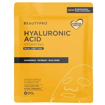 Image of BEAUTYPRO Hyaluronic Acid Hydrating Facial Sheet Mask