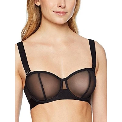 Image of DKNY Intimates Sheers Convertible Strapless Underwired bra, Women&#039;s, Size: 4xB, Black