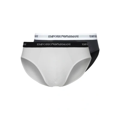 Image of Emporio Armani Men&#039;s Slip (Pack of 2), White/Marine, S