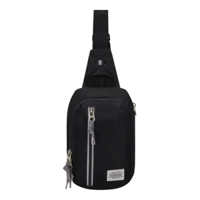 Image of American Tourister Unisex Brightup Backpacks, Black (Black), Umhängetasche 24 cm, Trendy Fanny Packs