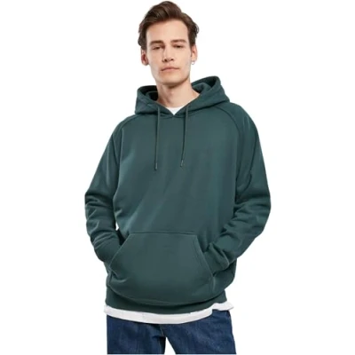 Image of Urban Classics Blank Hoody Hoodie, Men&#039;s, Size: 5XL, Bottlegreen