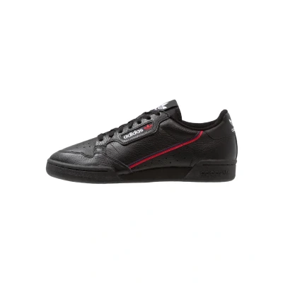 Image of adidas Originals Continental 80 Unisex Trainers, Size: 3.5, Core black/scarlet/collegiate navy Leather and textile