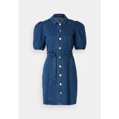 Image of ONLY Women&#039;s Onlvibbe Ss Belt DNM Dress MBD Noos Denim, Medium Blue (Medium Denim), S