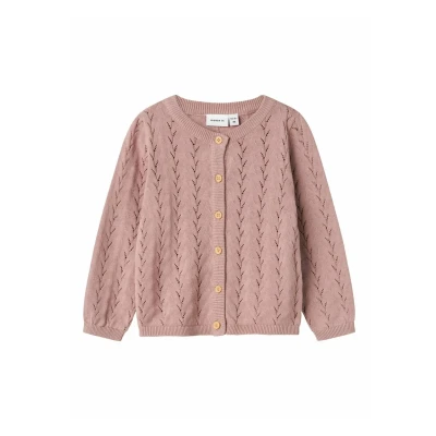 Image of Name it Nmfbanni CARD Cardigan for kids, Size: 9 12m, Deauville mauve