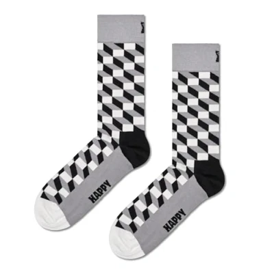 Image of Happy Socks Filled Optic SOCK Unisex Socks, Size: 4 7, Black multi