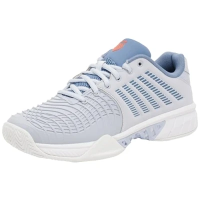 Image of K SWISS Express Light Clay court tennis shoes, Men&#039;s, Size: 10.5, Arctic ice infinity scarlet ibis shoes