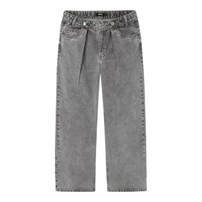 Image of NAME IT Girl&#039;s Nlfnilizza DNM Hw Wide Pant Jean, Light Grey Denim, 152
