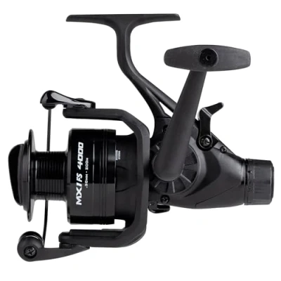 Image of Mitchell MX1 FS 4000 Allround Fishing Reel Spinning Free Spool Freshwater Carp Reels and Deadbait Pike &amp; Zander Anglers Robust lightweight Black Aluminium 2+1 Bearings