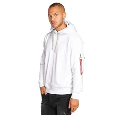 Image of Alpha Industries Hoodie, Men&#039;s, Size: XXL, White