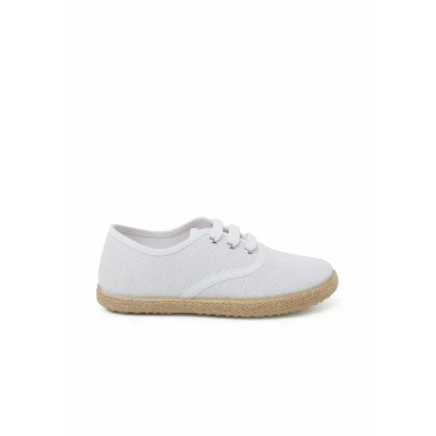 Image of Pisamonas Espadrilles for kids, Size: 7K, Blanco Textile