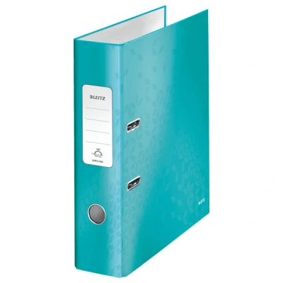 Image of Leitz Lever Arch File, Ice blue, A4, 80 mm spine width, WOW Range, 10054051, Holds 600 Sheets