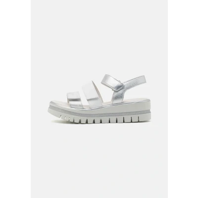 Image of Gabor Platform sandals, Women&#039;s, Size: 7, Weiß/silber Leather