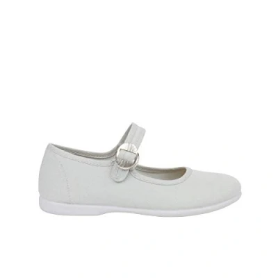 Image of Pisamonas Mercedita Ankle strap ballet pumps for kids, Size: 8K, Gris Textile/synthetics