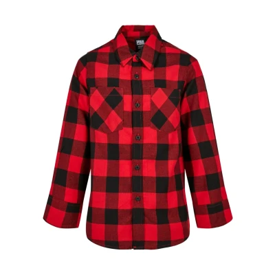 Image of Urban Classics Checked Shirt for kids, Size: 7 8y, Black/red