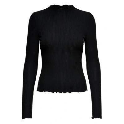Image of ONLY Emma High Neck Long Sleeve Top, Black, XS