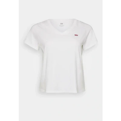 Image of Levi&#039;s Plus V NECK TEE Basic Tshirt, Women&#039;s, Size: 18/20, Bright white