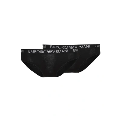 Image of Emporio Armani Brief 2 PACK Briefs, Women&#039;s, Size: Medium, Nero