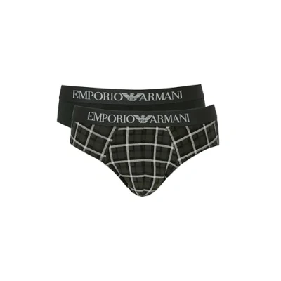 Image of Emporio Armani Brief 2 PACK Briefs, Men&#039;s, Size: Medium, Vetiver/forest
