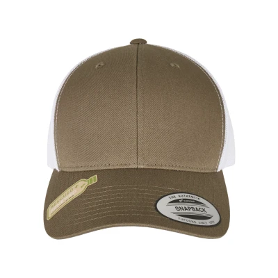 Image of Flexfit Baseball Cap, olive/white, One Size