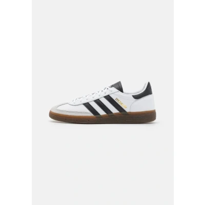 Image of adidas Originals Handball Spezial Unisex Trainers, Size: 3.5, Footwear white/core black leather and imitation