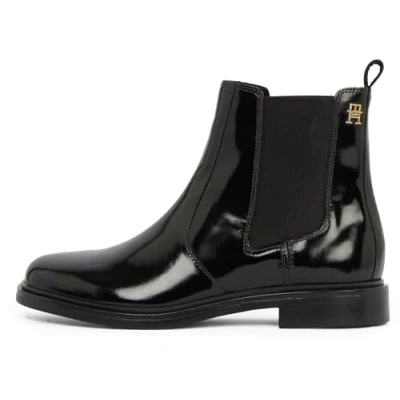 Image of Tommy Hilfiger Chelsea Abrasivato Classic ankle boots, Women&#039;s, Size: 5, Black Leather
